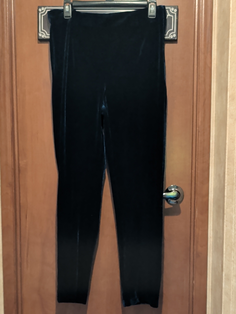Classic Navy Velvet Leggings - Women's Pants
